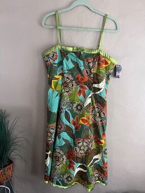 Robbie Bee Multicolor Floral Midi Dress in Green and Turquoise